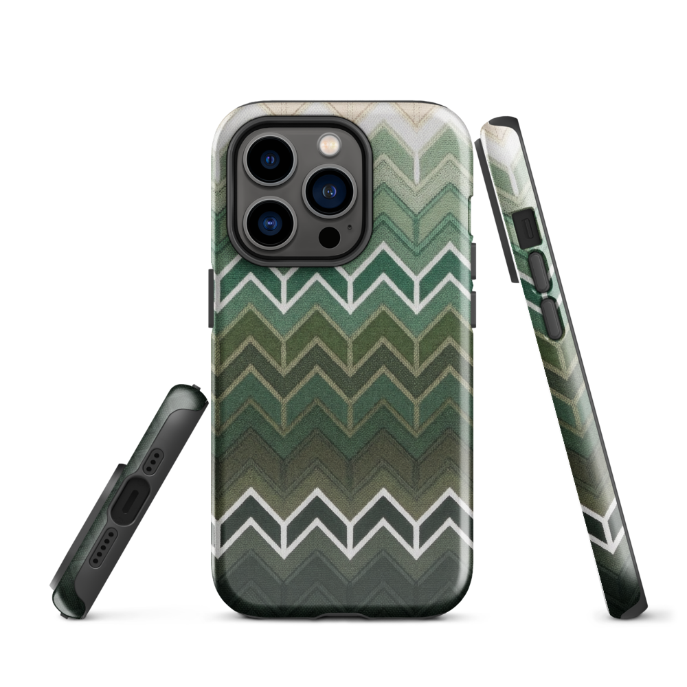 Green Chevron Tough Case for iPhone®