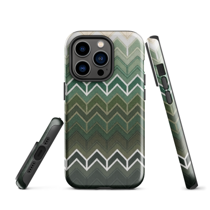 Green Chevron Tough Case for iPhone®