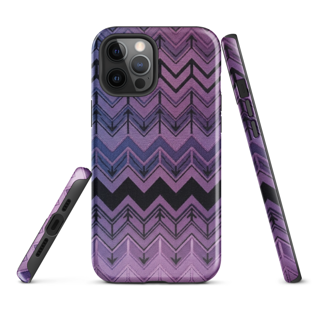 Purple Chevron & Blue Pattern Tough Case for iPhone®