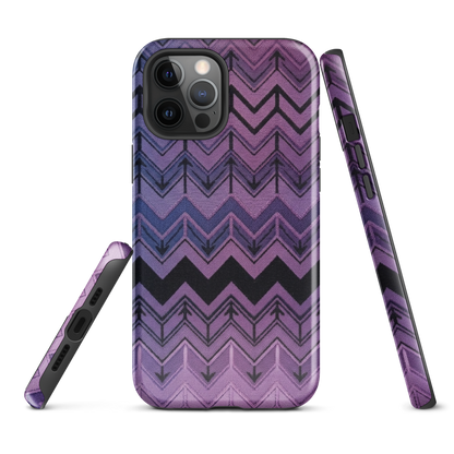 Purple Chevron & Blue Pattern Tough Case for iPhone®