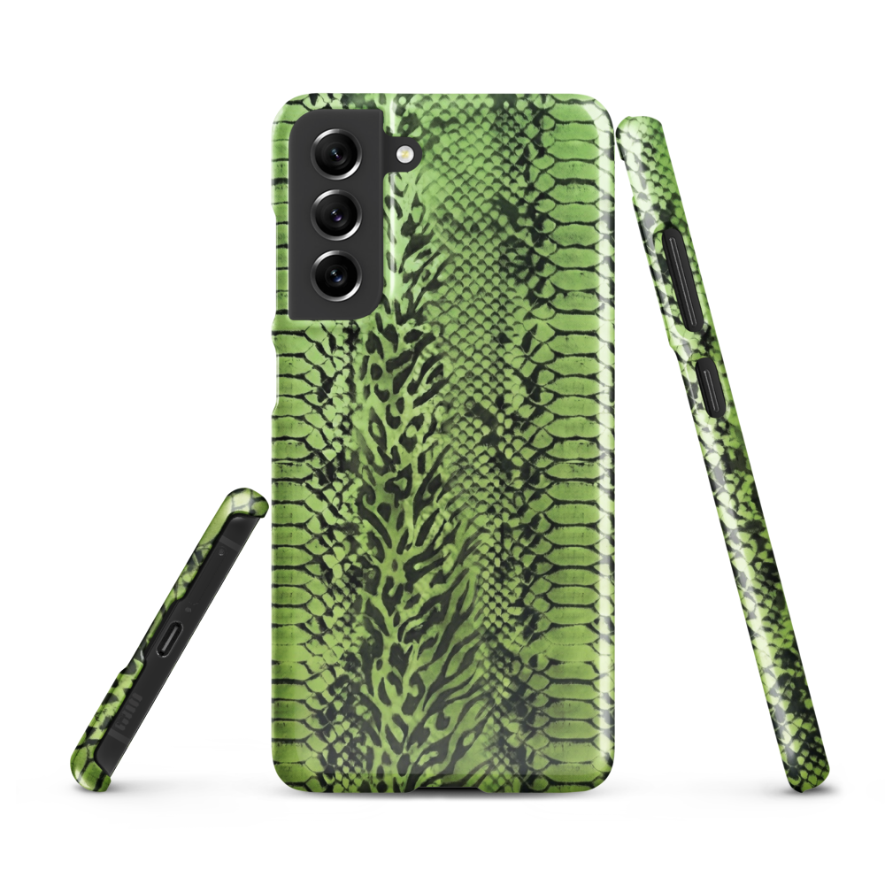 Green Snake Skin & Leopard Print Snap Case for Samsung