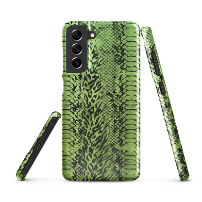 Green Snake Skin & Leopard Print Snap Case for Samsung