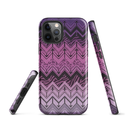 Purple Chevron Zebra & Leopard Print Tough Case for iPhone®