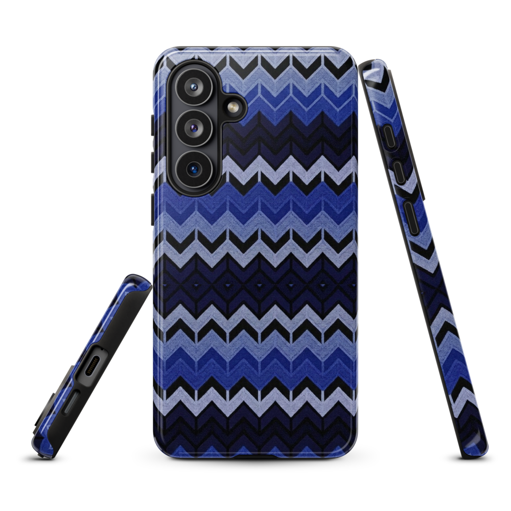 Blue Chevron Pattern Tough Case for Samsung