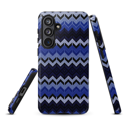 Blue Chevron Pattern Tough Case for Samsung
