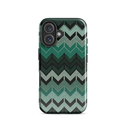 Green Chevron Tough Case for iPhone®