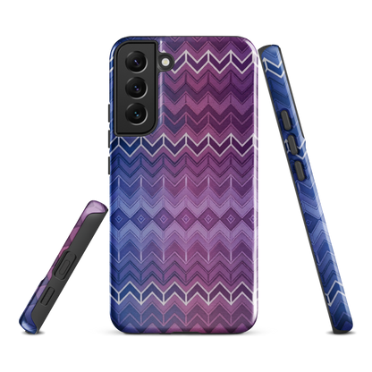 Purple & Blue Classic Chevron Print Tough Case for Samsung