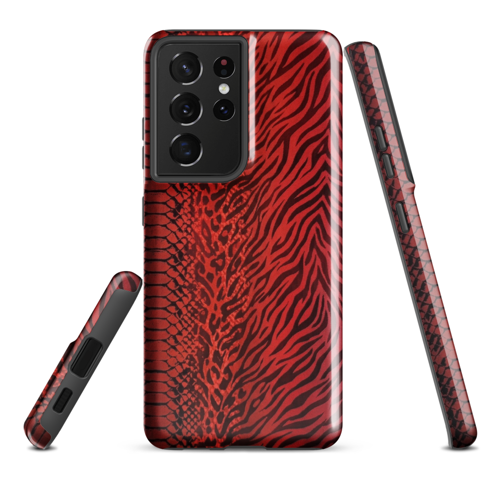 Red Zebra Snake & Leopard Print Tough Case for Samsung