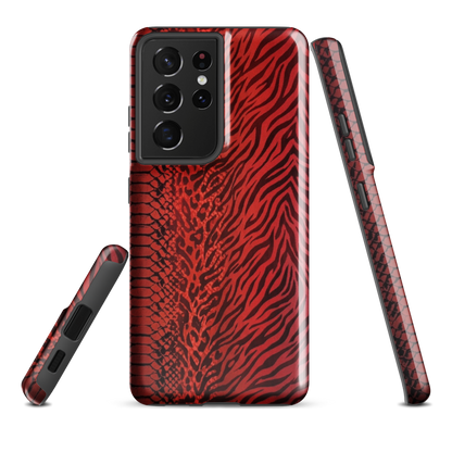 Red Zebra Snake & Leopard Print Tough Case for Samsung
