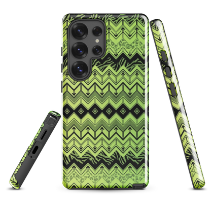Lime Green Zebra & Leopard Print Chevron Tough Case for Samsung