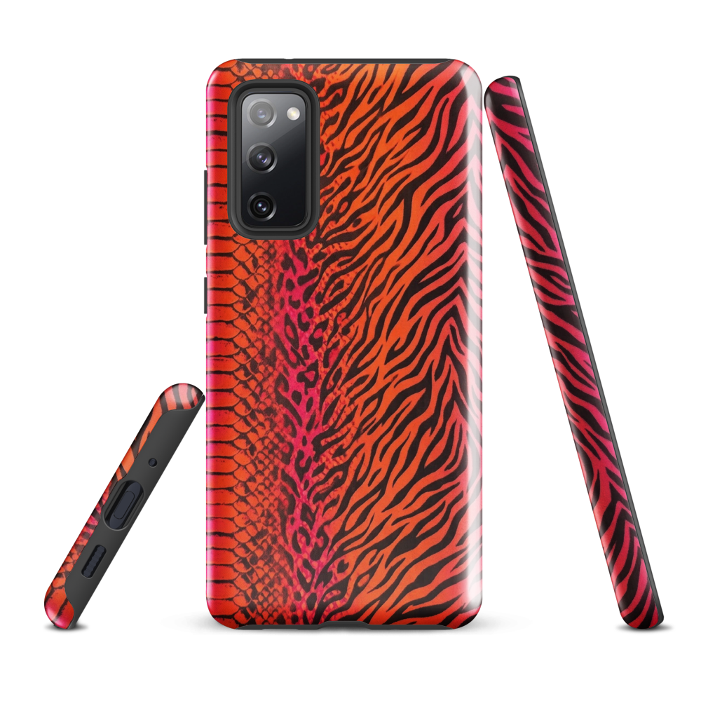 Sunset Orange & Pink Snake Skin Leopard & Zebra Print Tough Case for Samsung