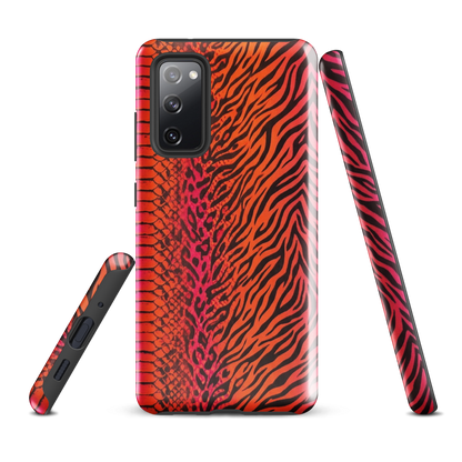 Sunset Orange & Pink Snake Skin Leopard & Zebra Print Tough Case for Samsung