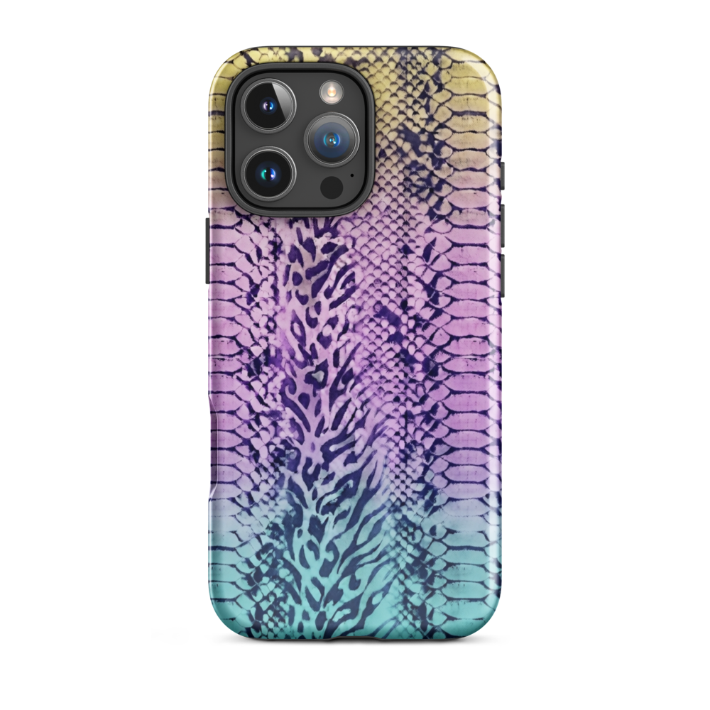 Faded Rainbow Snake Skin Zebra & Leopard Print Tough Case for iPhone®