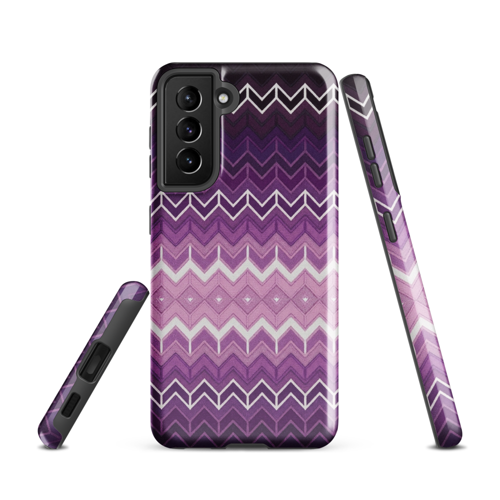 Purple Classic Chevron White Pattern Tough Case for Samsung
