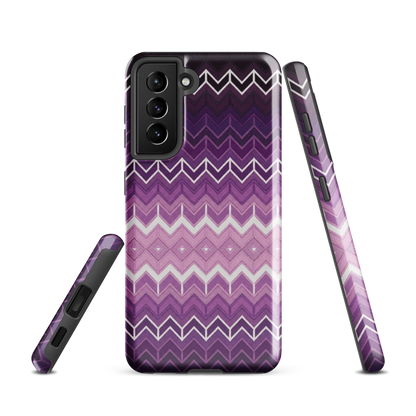 Purple Classic Chevron White Pattern Tough Case for Samsung
