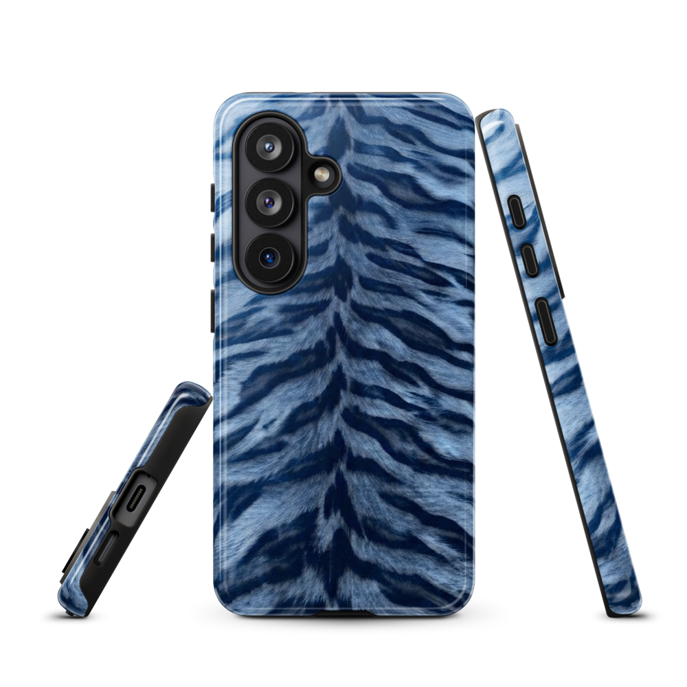 Blue Tiger Print Tough Case for Samsung