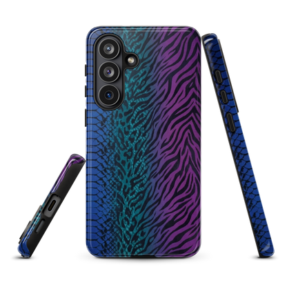 Blue to Purple Dark Snake Zebra & Leopard Print Tough Case for Samsung