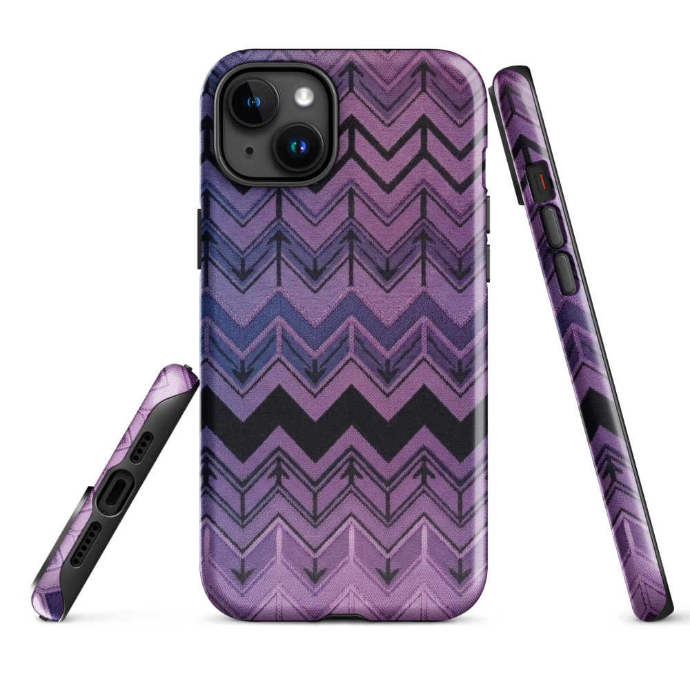 Purple Chevron & Blue Pattern Tough Case for iPhone®