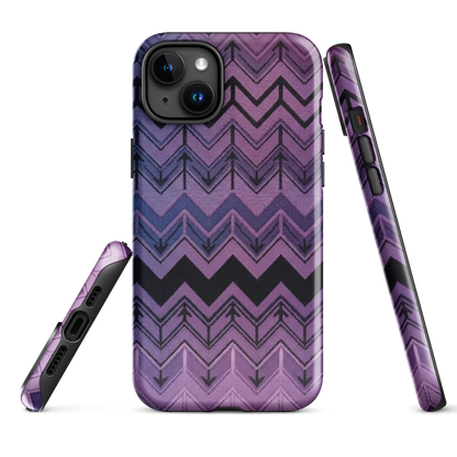 Purple Chevron & Blue Pattern Tough Case for iPhone®