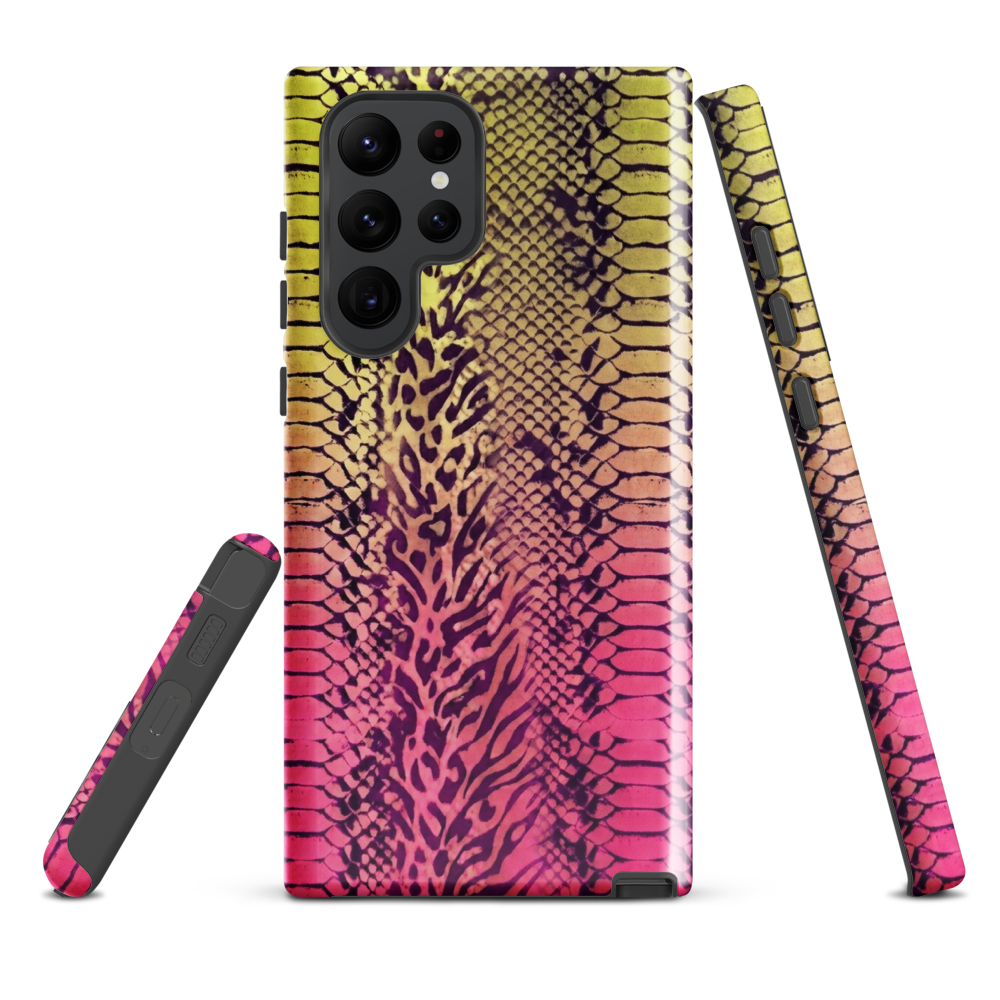 Yellow & Pink Snake Skin & Leopard Print Tough Case for Samsung