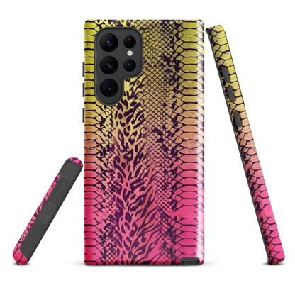 Yellow & Pink Snake Skin & Leopard Print Tough Case for Samsung
