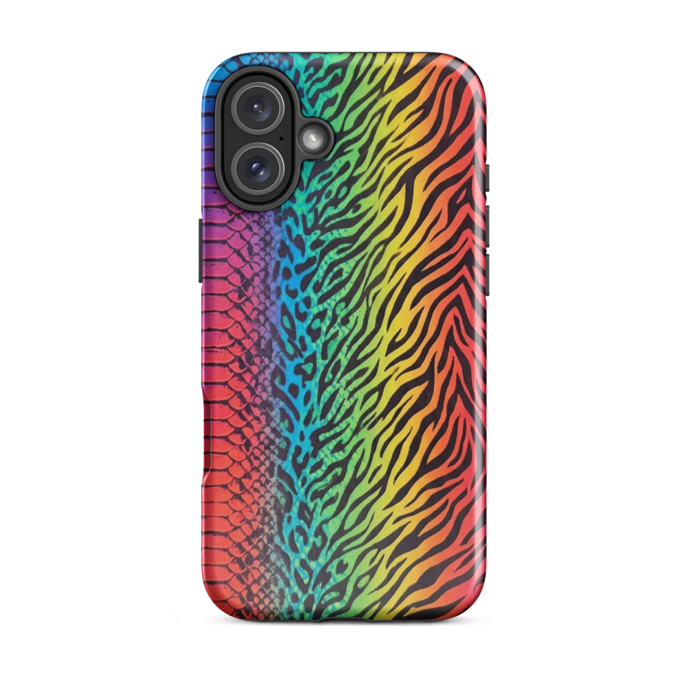 Vibrant Rainbow Snake Skin Leopard & Zebra Print Case for iPhone®