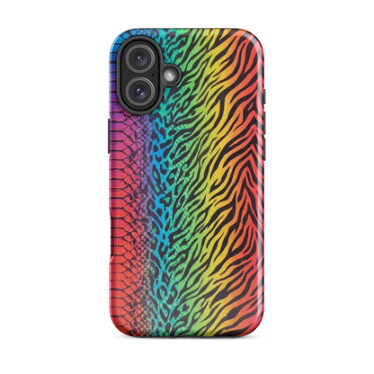 Vibrant Rainbow Snake Skin Leopard & Zebra Print Case for iPhone®