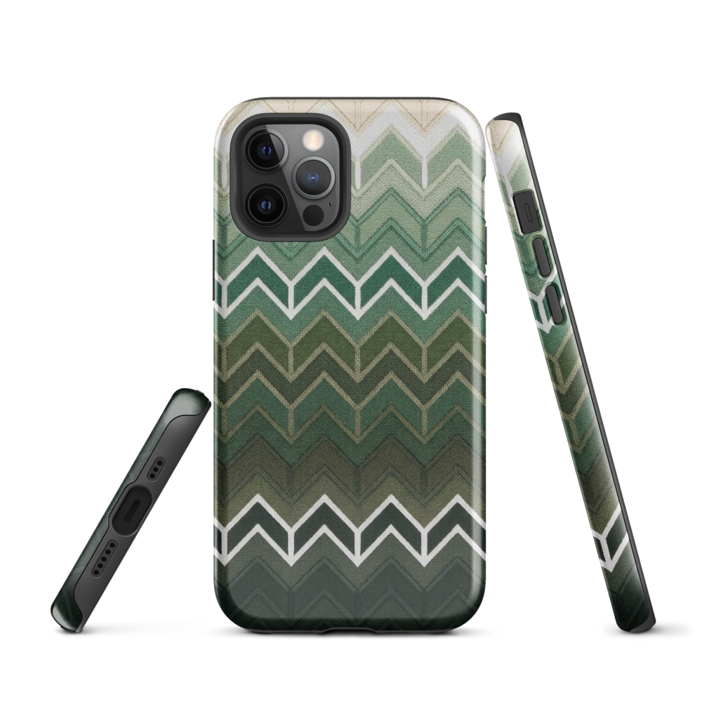 Green Chevron Tough Case for iPhone®