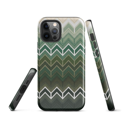 Green Chevron Tough Case for iPhone®