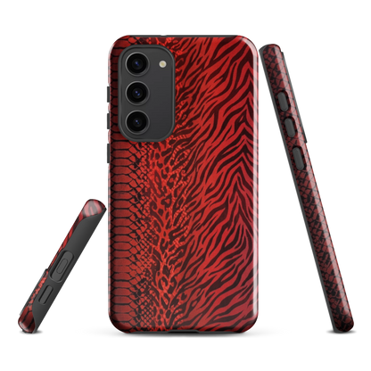 Red Zebra Snake & Leopard Print Tough Case for Samsung