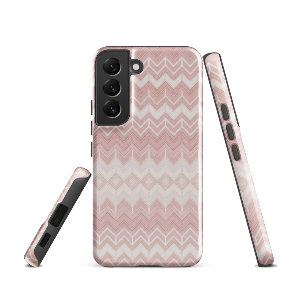 Classic Pink & White Chevron Tough Case for Samsung