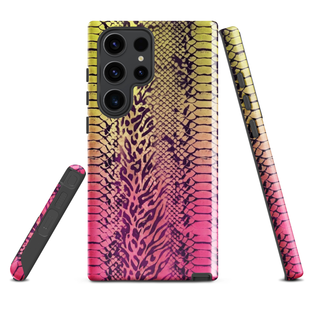 Yellow & Pink Snake Skin & Leopard Print Tough Case for Samsung