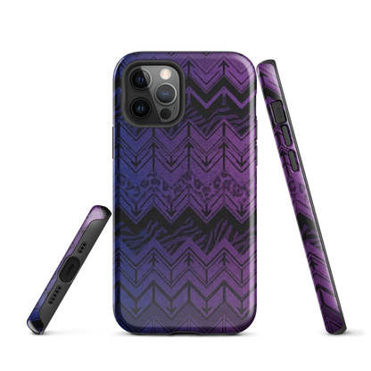 Purple to Blue Chevron Zebra & Leopard Print Tough Case for iPhone®