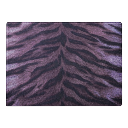 Purple Tiger Print Glass Cutting Board