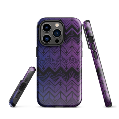 Purple to Blue Chevron Zebra & Leopard Print Tough Case for iPhone®