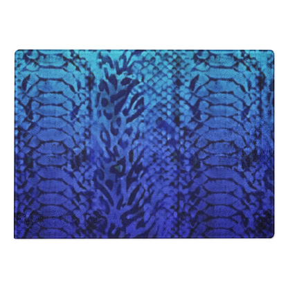 Blue Snake Skin & Leopard Print Glass Cutting Board