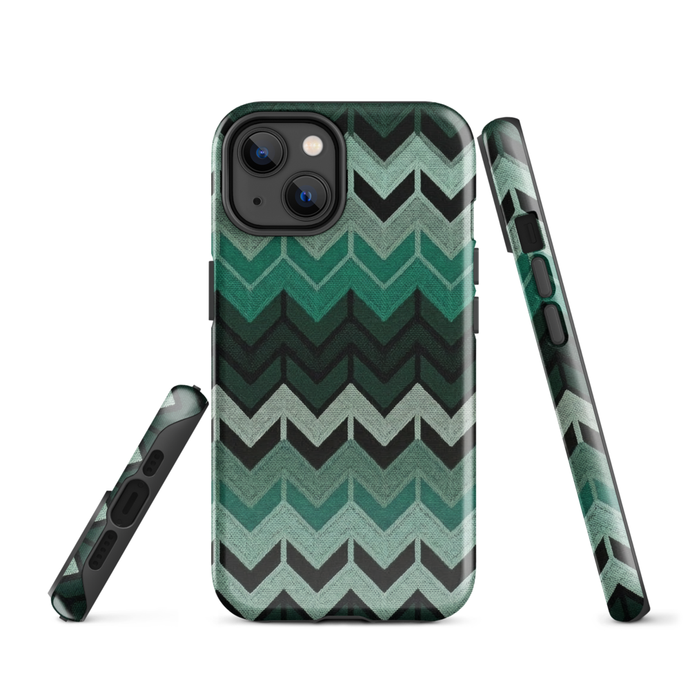 Green Chevron Tough Case for iPhone®