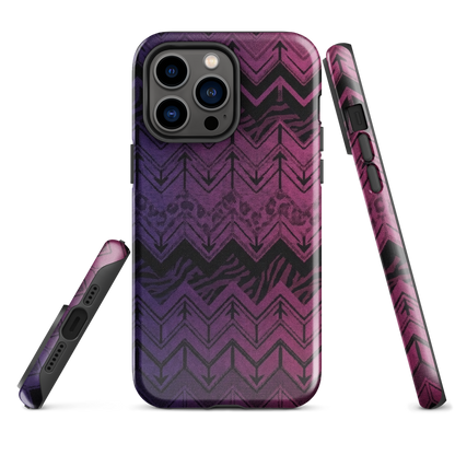 Purple to Pink Chevron Zebra & Leopard Print Tough Case for iPhone®