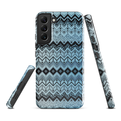 Blue Chevron Pattern Leopard & Zebra Print Tough Case for Samsung