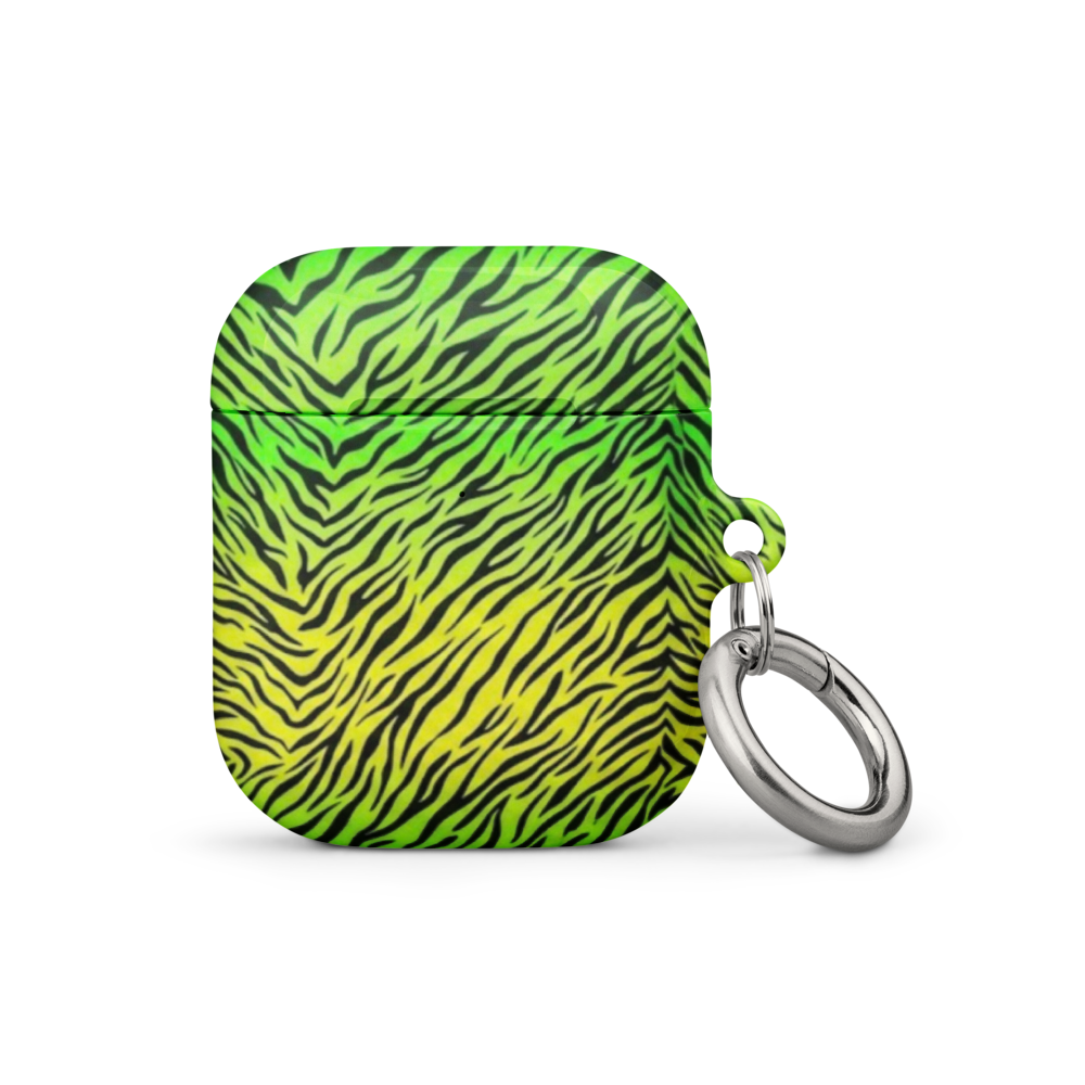 Neon Yellow and Green Zebra Animal Print Case for AirPods®