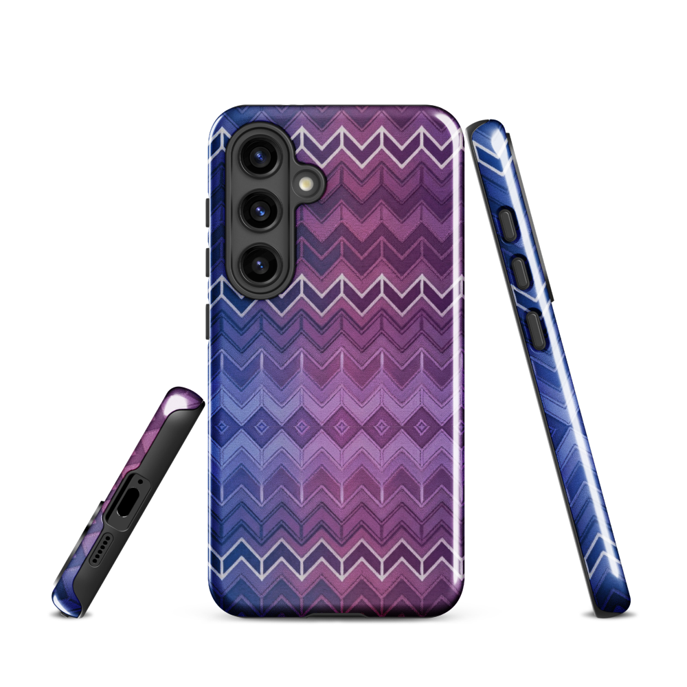 Purple & Blue Classic Chevron Print Tough Case for Samsung