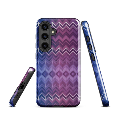 Purple & Blue Classic Chevron Print Tough Case for Samsung