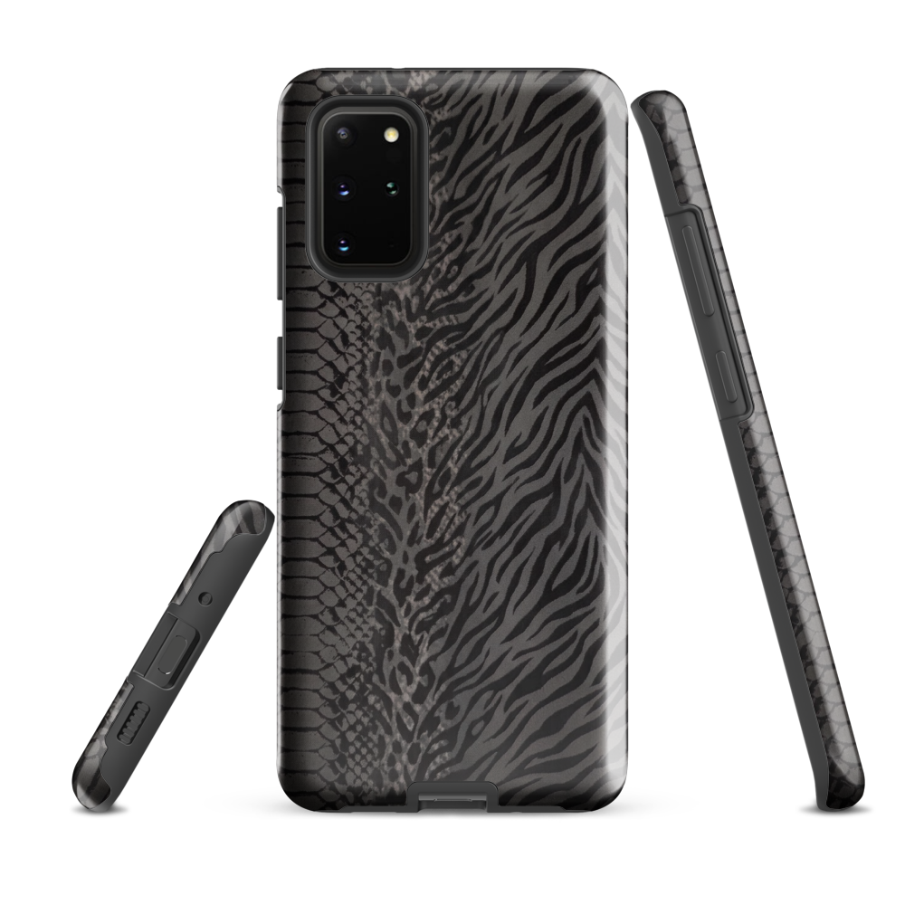 Black and Gray Zebra and Leopard print Tough Case for Samsung