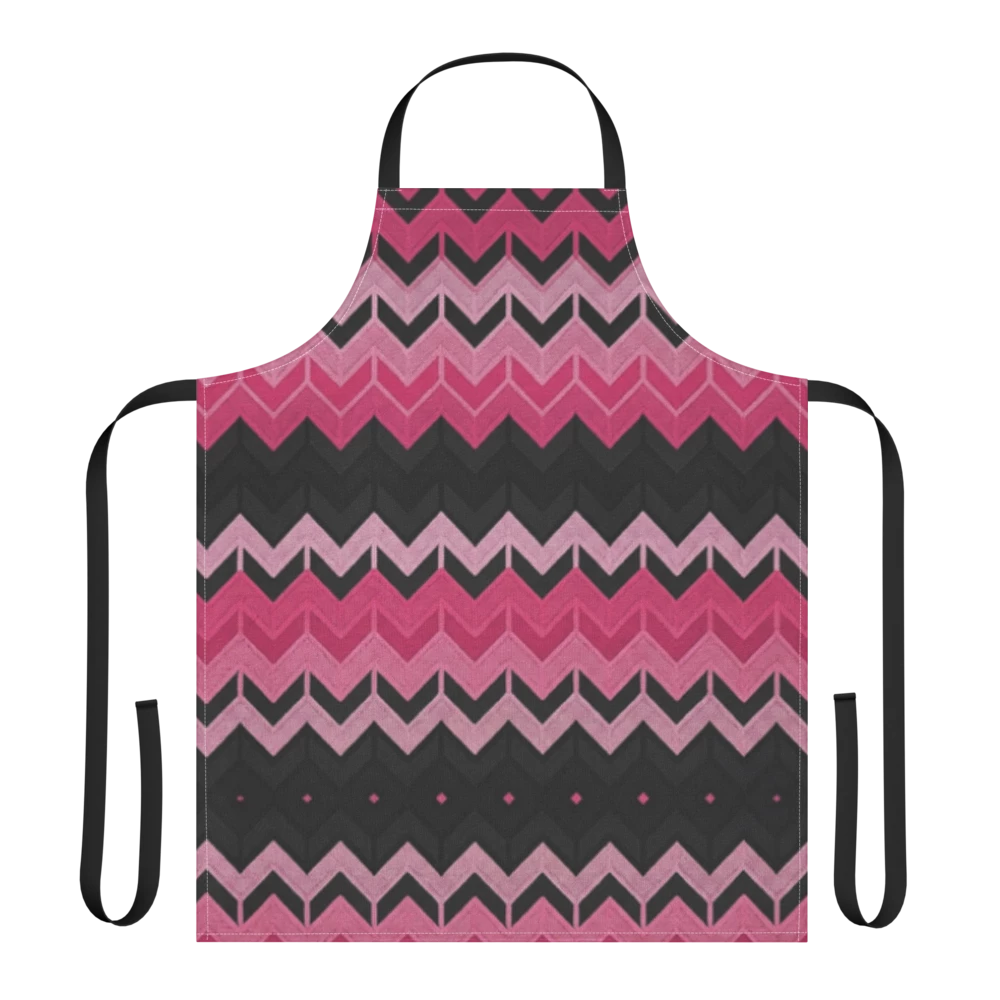 Pink & Black Chevron Strap Apron