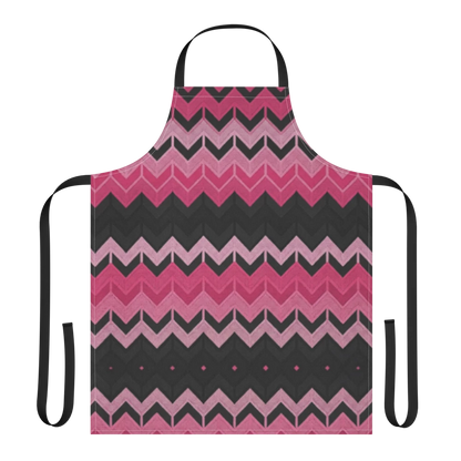 Pink & Black Chevron Strap Apron