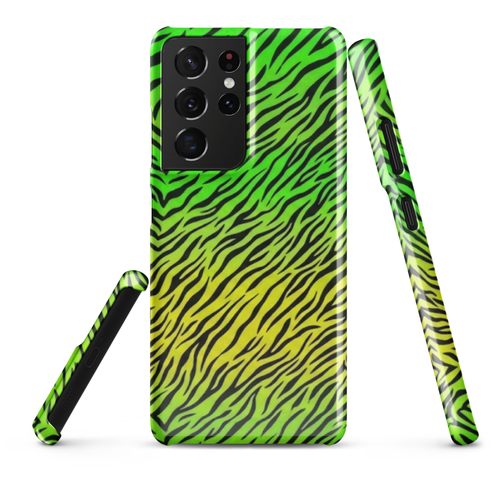 Green & Yellow  Zebra Print Snap Case for Samsung