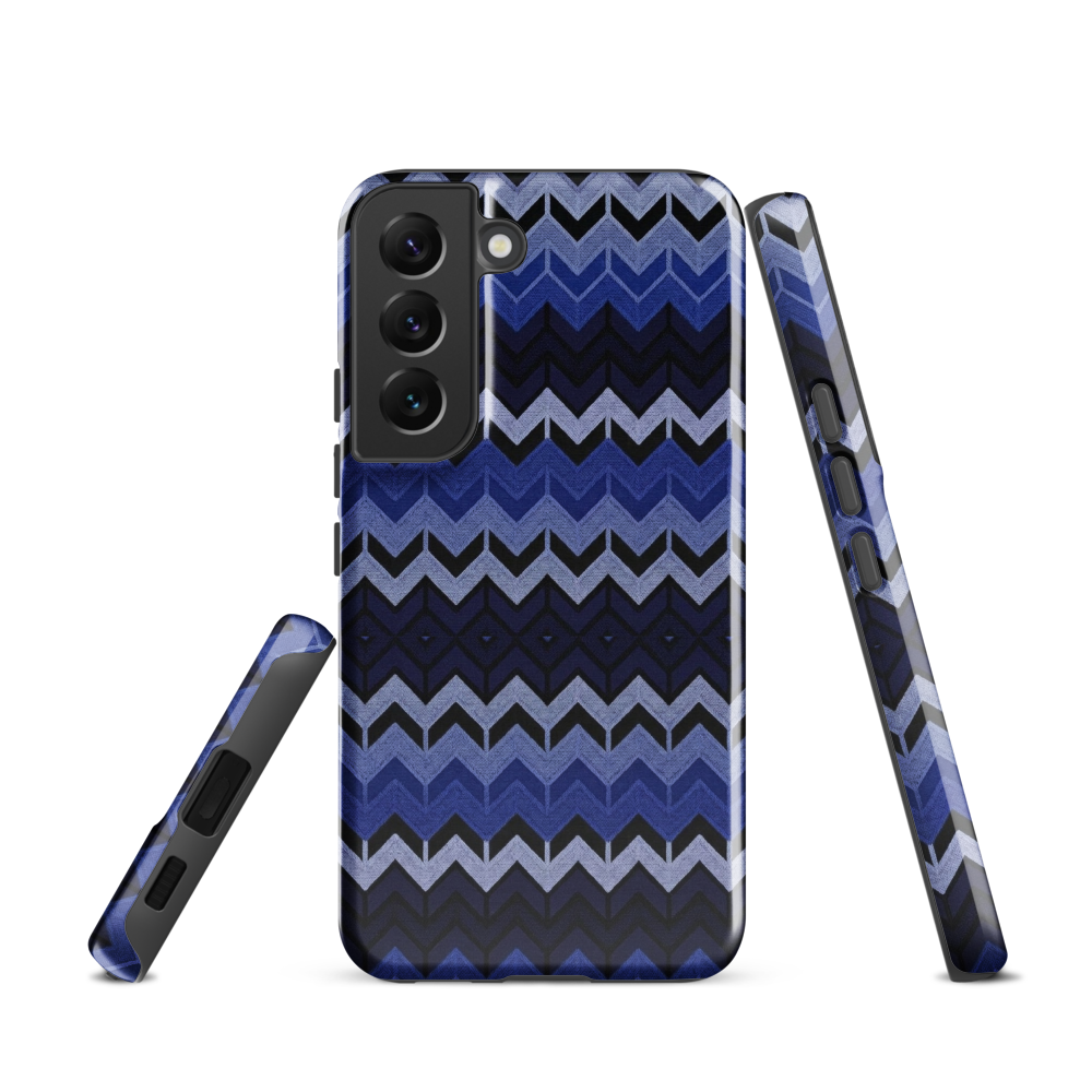 Blue Chevron Pattern Tough Case for Samsung