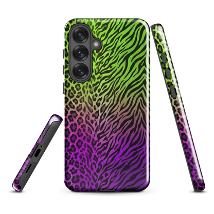 Neon Green & Purple Zebra & Leopard Print Tough Case for Samsung