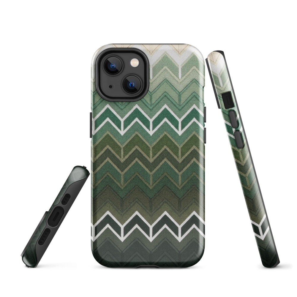 Green Chevron Tough Case for iPhone®