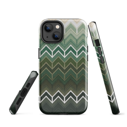 Green Chevron Tough Case for iPhone®